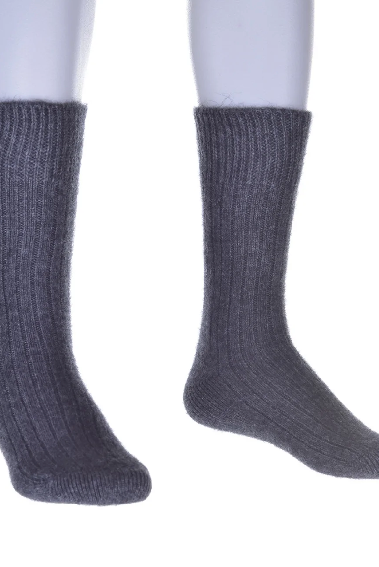 McDonald - Possum & Merino Ribbed Sock (634/)Pewter