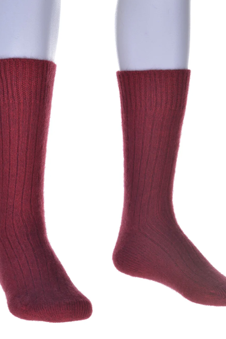 McDonald - Possum & Merino Ribbed Sock (634/)Red