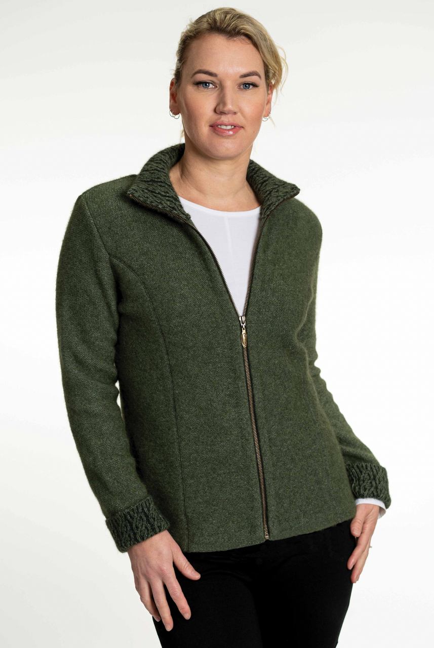 Possum Two Tone Jacket (KO476)- Moss/black