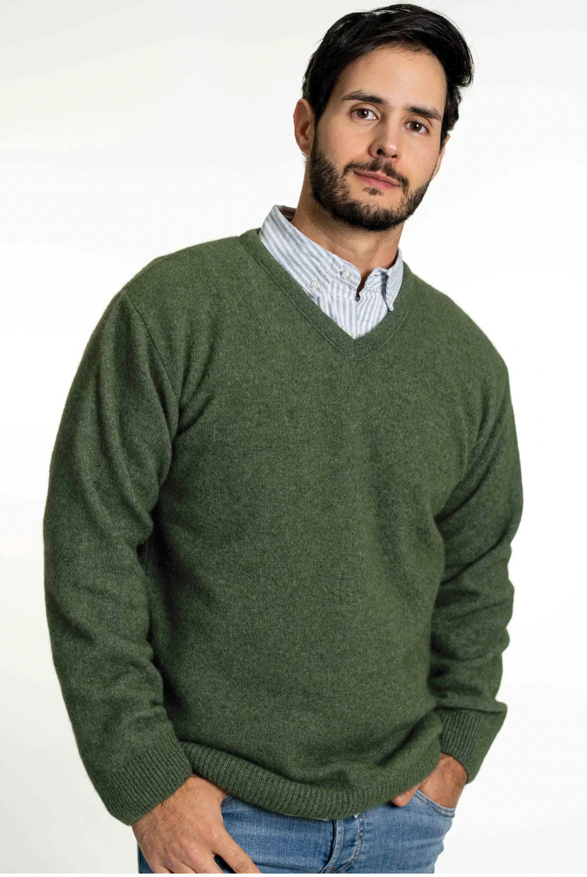 Koru - Men's V Neck Sweater (KO841)Moss