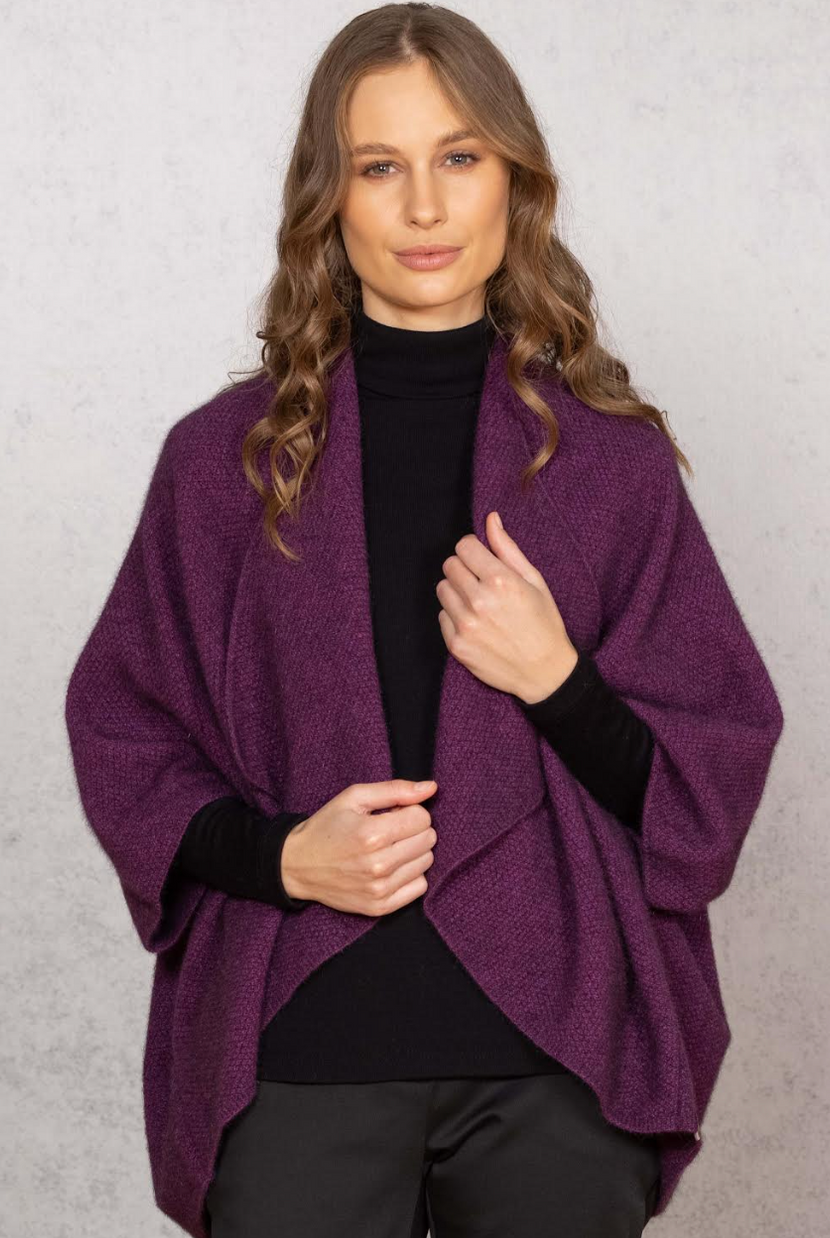 Noble Wilde - Merino & Possum Longline Wrap (NW3082) Twilight