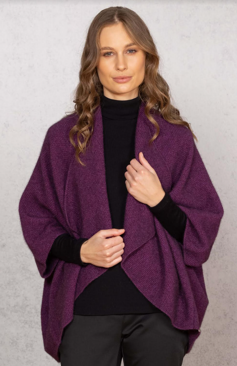 Noble Wilde - Merino & Possum Longline Wrap (NW3082) Twilight