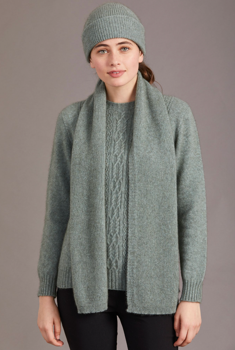 McDonald - Possum & Merino Fine Ribbed Scarf (671)
