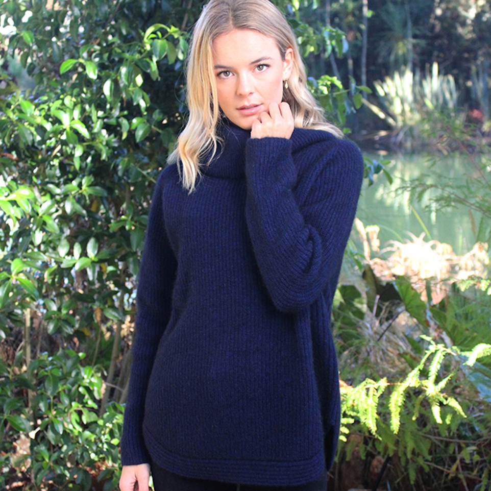 Lothlorian - Stratus Cowl Neck Jumper (9784)Midnight