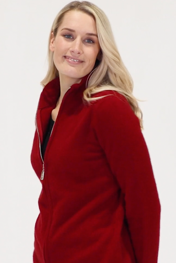 Native World - Merino & Possum Full Zip Jacket (NB485)Berry