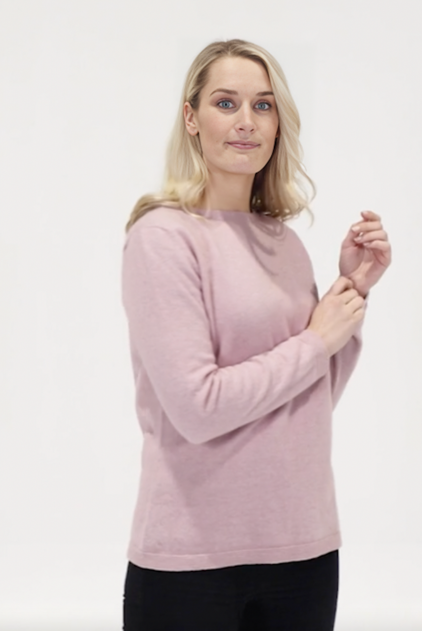 Native World - Merino & Possum Crew Plain Sweater (NB682)Blossom