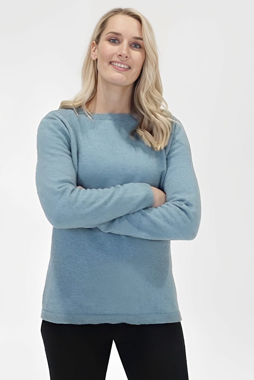 Native World - Merino & Possum Crew Plain Sweater (NB682)Topaz
