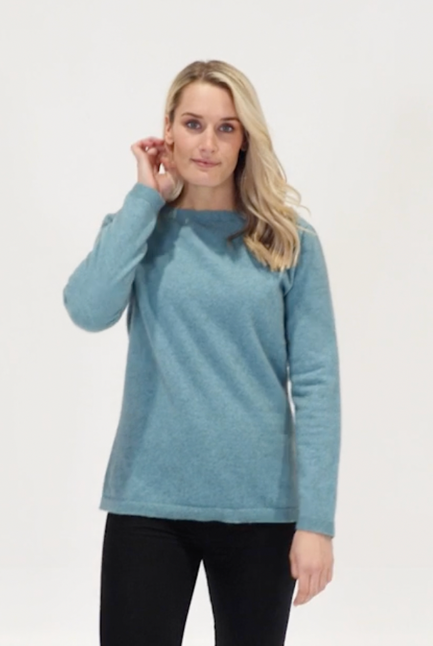 Native World - Merino & Possum Crew Plain Sweater (NB682)Topaz