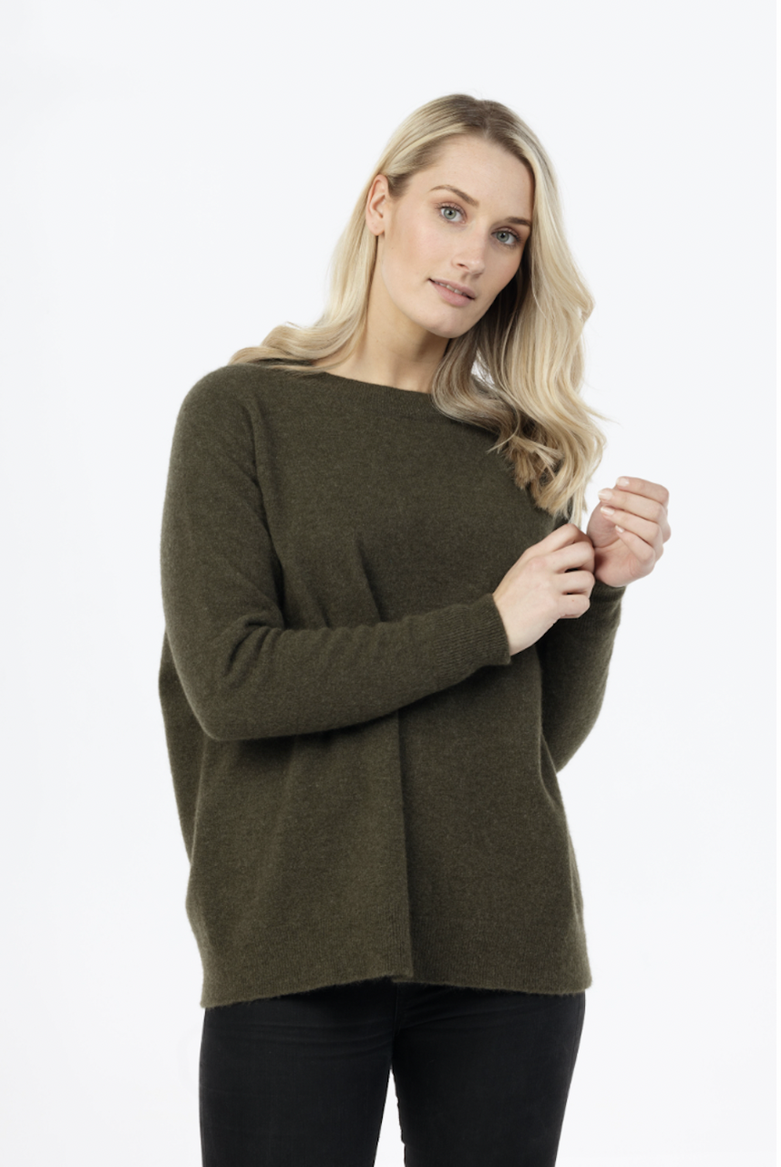 Native World - Merino & Possum Lounge Sweater (NB816)Fern