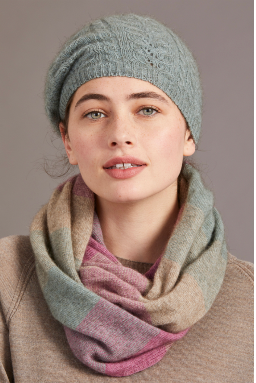 McDonald - Merino & Possum Cable Beret (6020)Mint