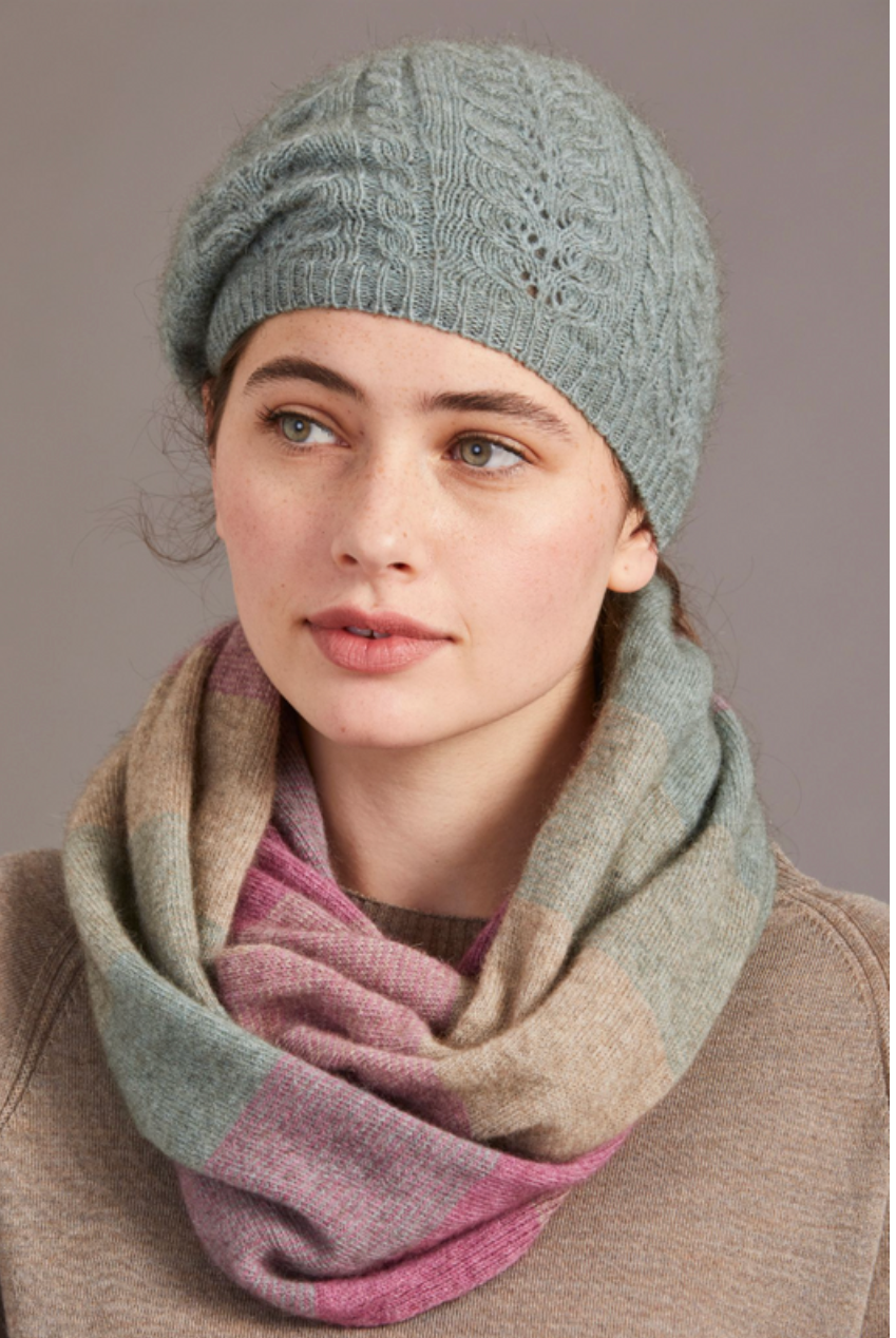 McDonald - Merino & Possum Cable Beret (6020)Mint