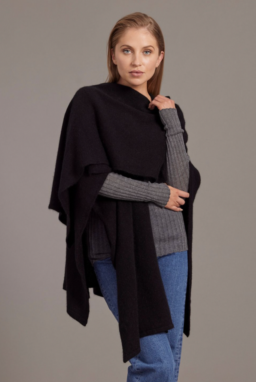 McDonald - Possum & Merino Split Front Cape (616)
