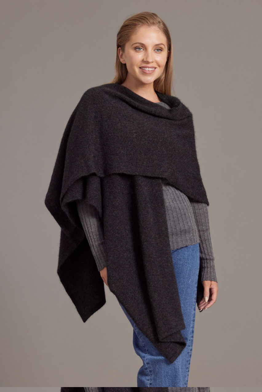 McDonald - Possum & Merino Split Front Cape (616)