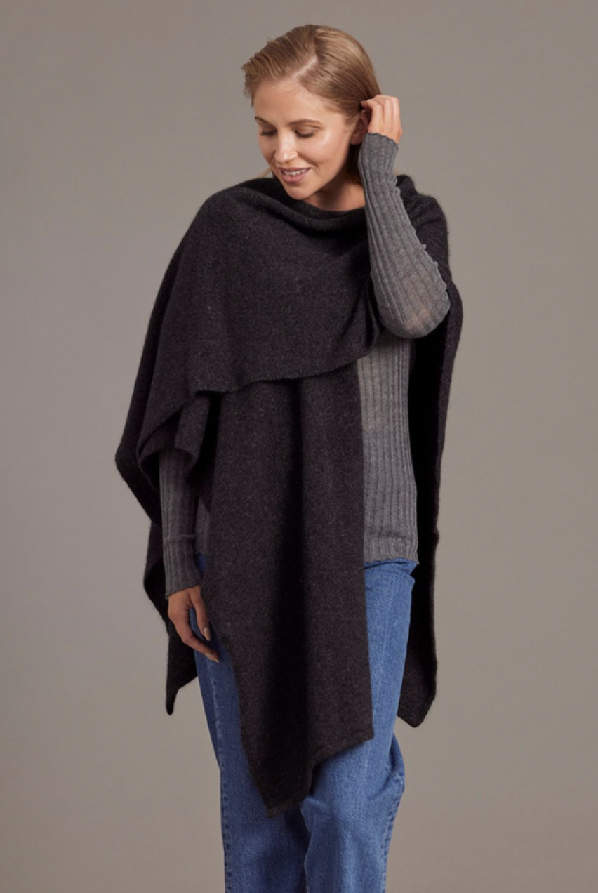 McDonald - Possum & Merino Split Front Cape (616)