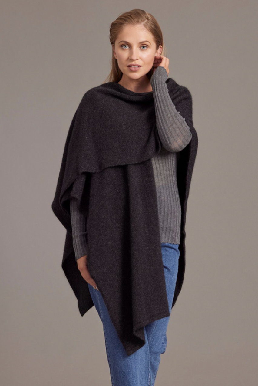 McDonald - Possum & Merino Split Front Cape (616)