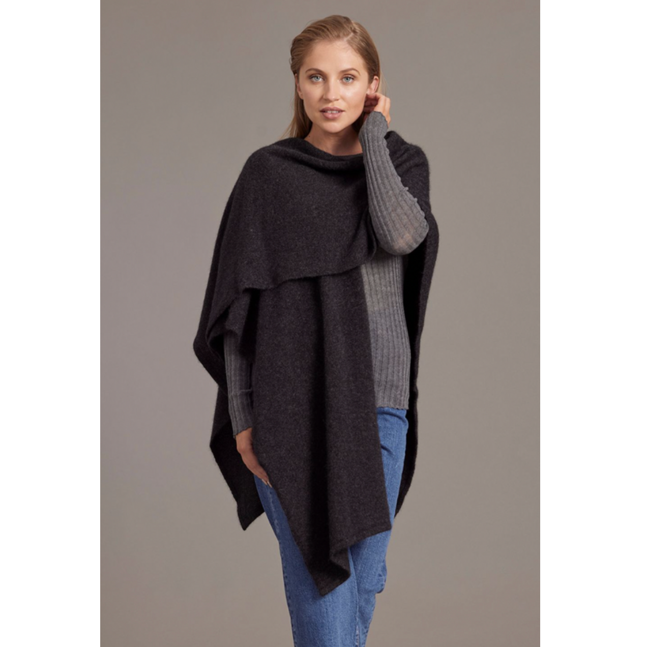 McDonald - Possum & Merino Split Front Cape (616)