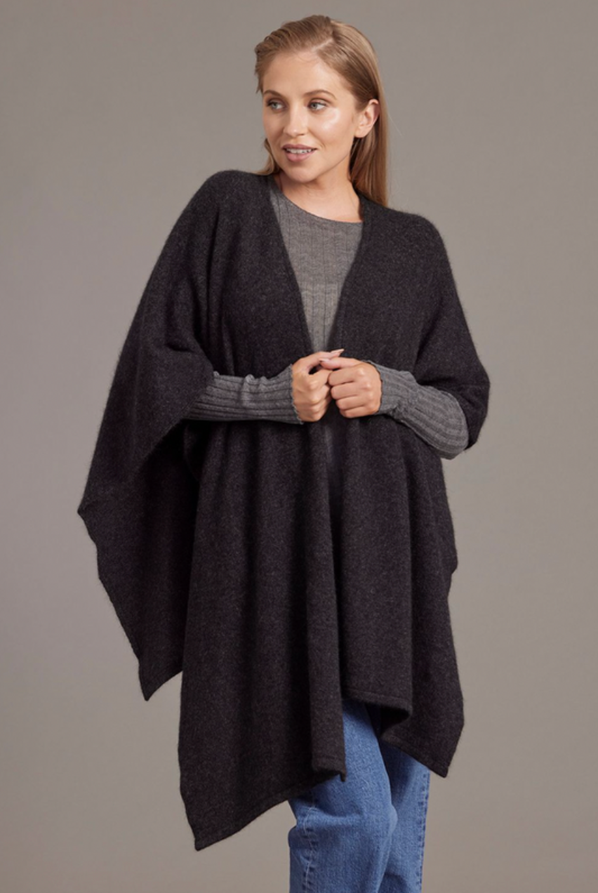 McDonald - Possum & Merino Split Front Cape (616)
