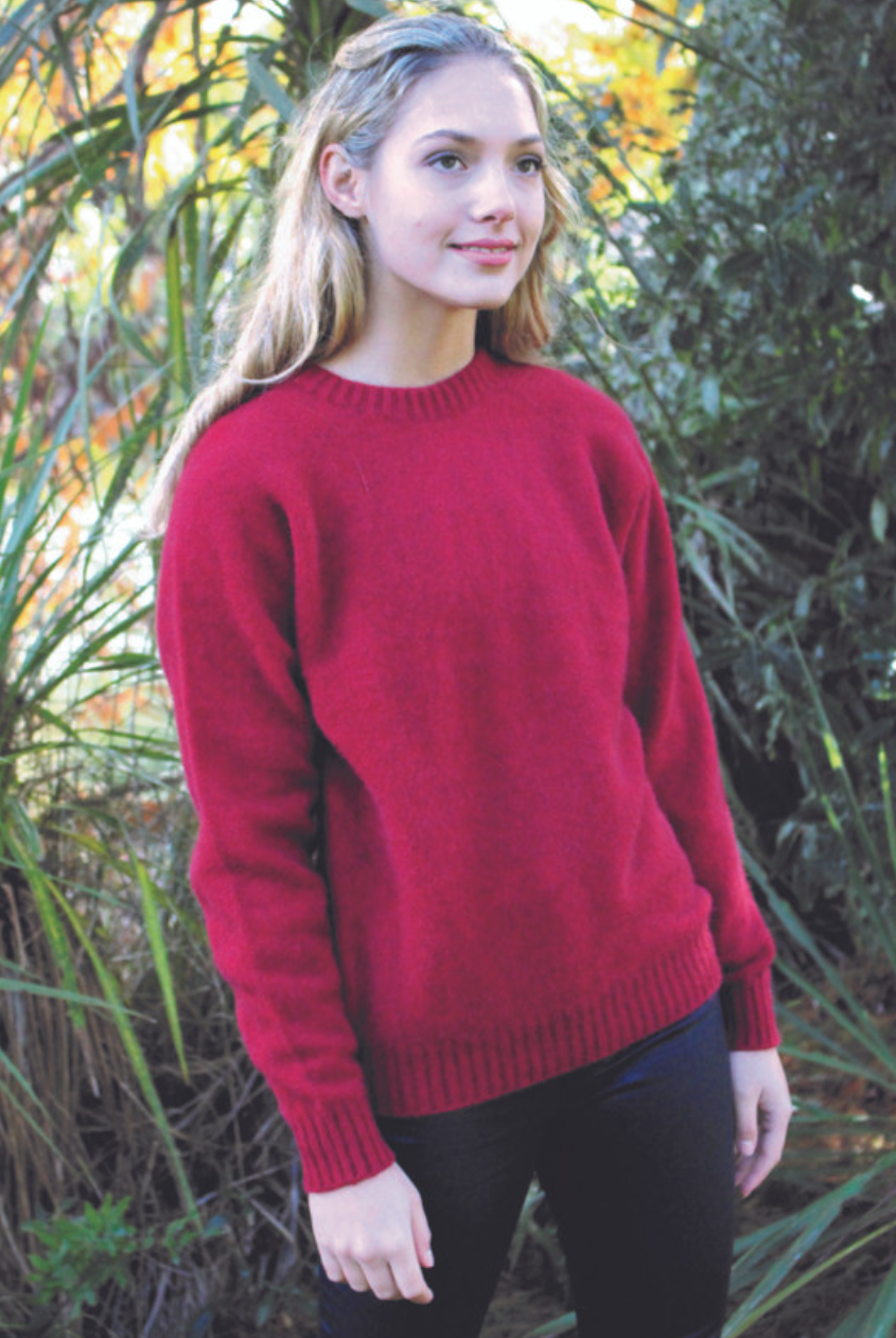 Lothlorian - Plain Crew Neck Sweater (9936)Red
