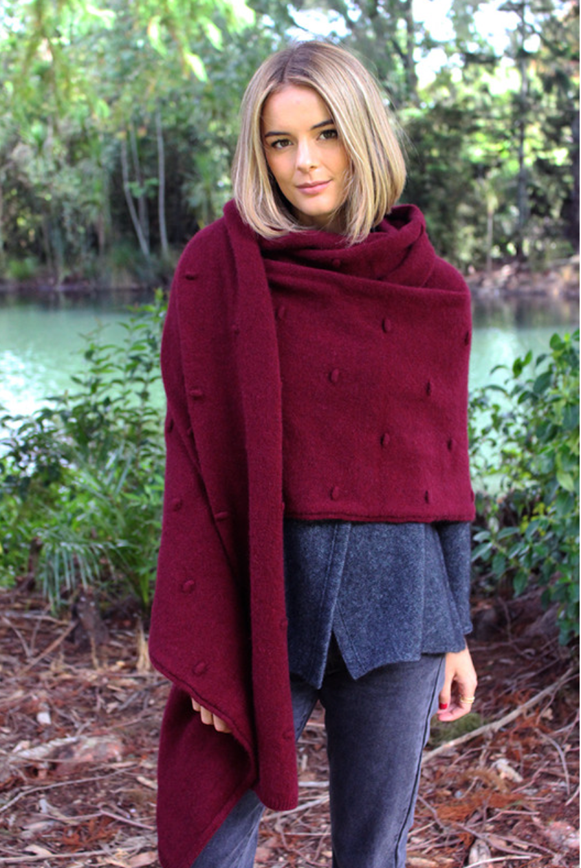 Lothlorian - Merino & Possum Bobble Wrap (9724)Pinot