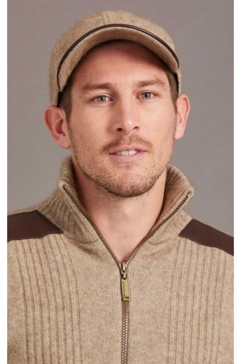 McDonald - Possum & Merino Cap with Leather Peak (607)