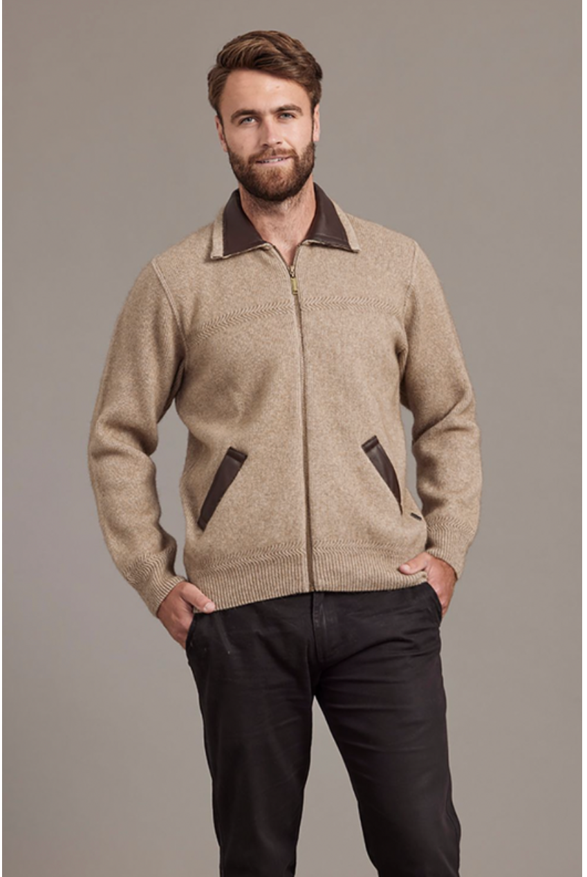 McDonald - Possum & Merino Lambskin Collar Jacket -Mocha