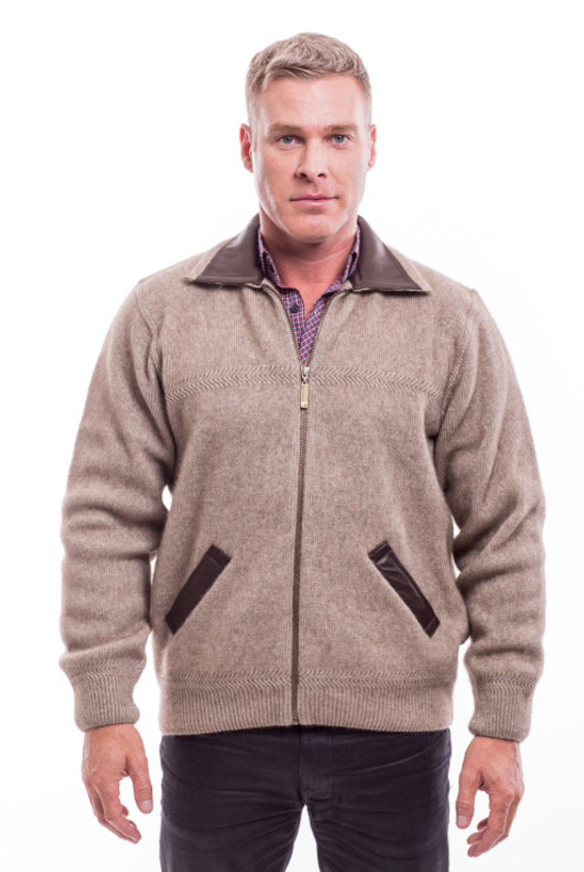 McDonald - Possum & Merino Lambskin Collar Jacket -Mocha