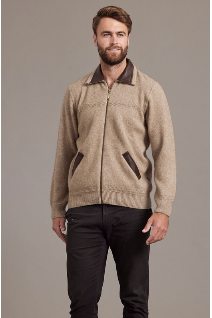 McDonald - Possum & Merino Lambskin Collar Jacket -Mocha