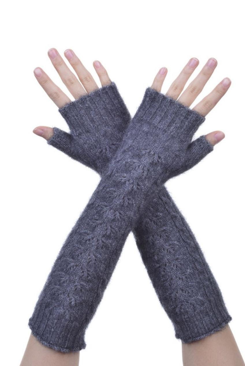 Merino and Possum Glovelets in colour Pewter