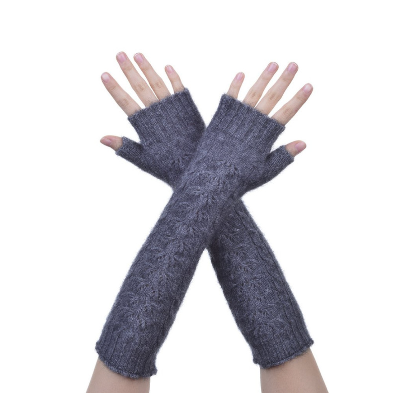 Merino and Possum Glovelets in colour Pewter
