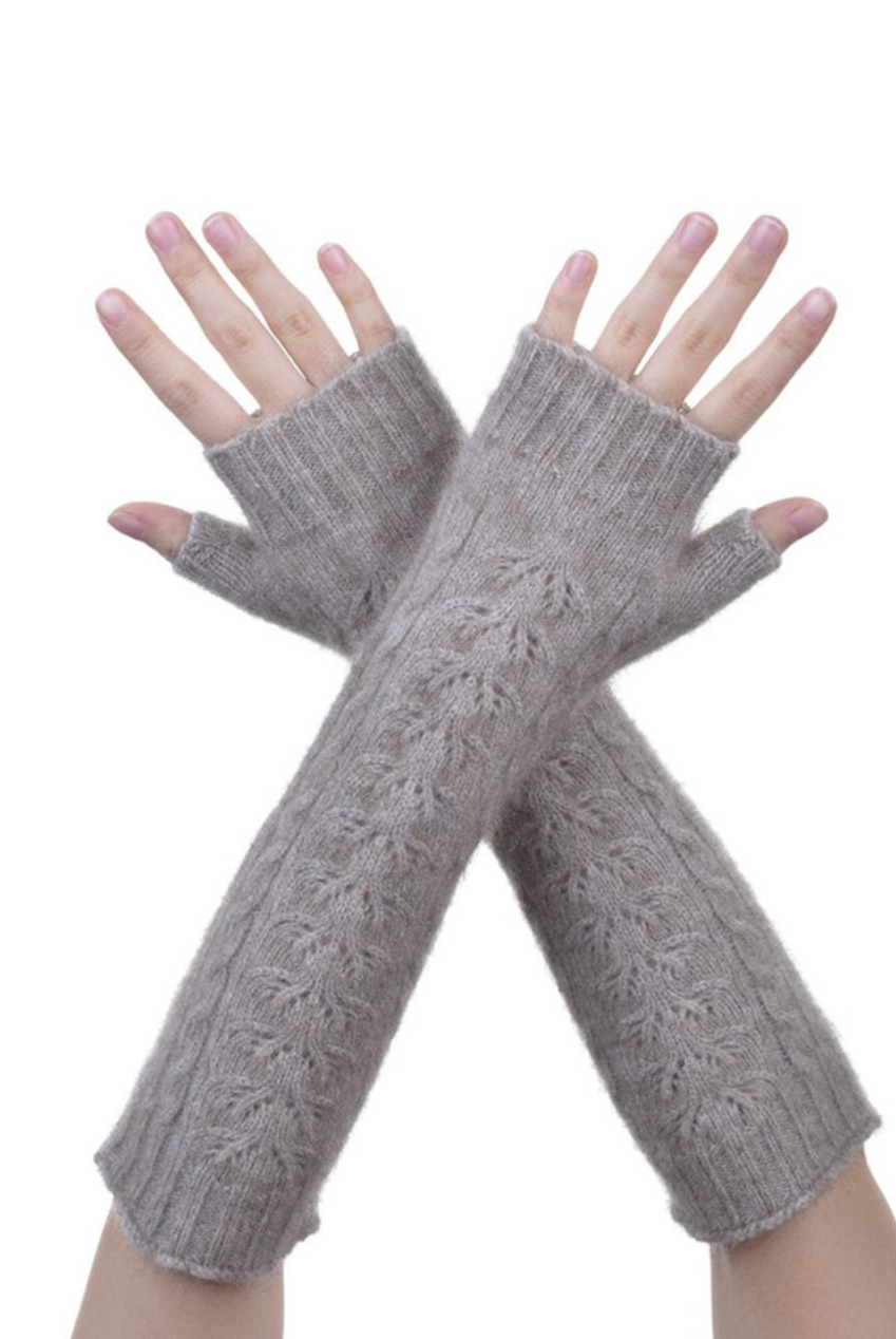 Merino and Possum Glovelets in colour Mocha