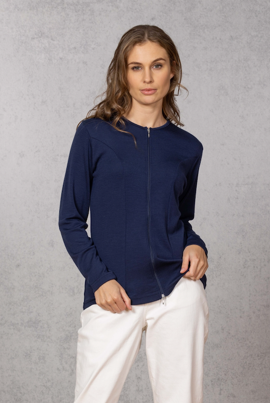 Bay Road - Zipped Panel 'Catherine' Cardigan (BR806)Navy