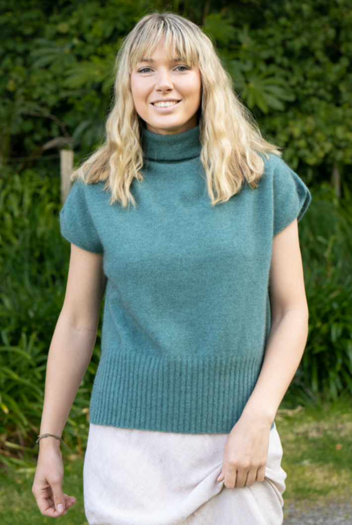 Zinity - Merino-Possum Channel Vest (Z156)Sage