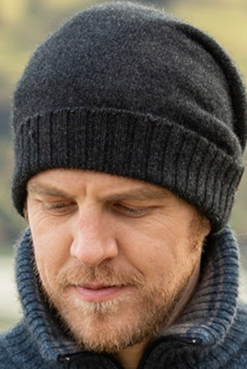 Noble Wilde - Merino & Possum Moss Baggie BeanieCharcoal