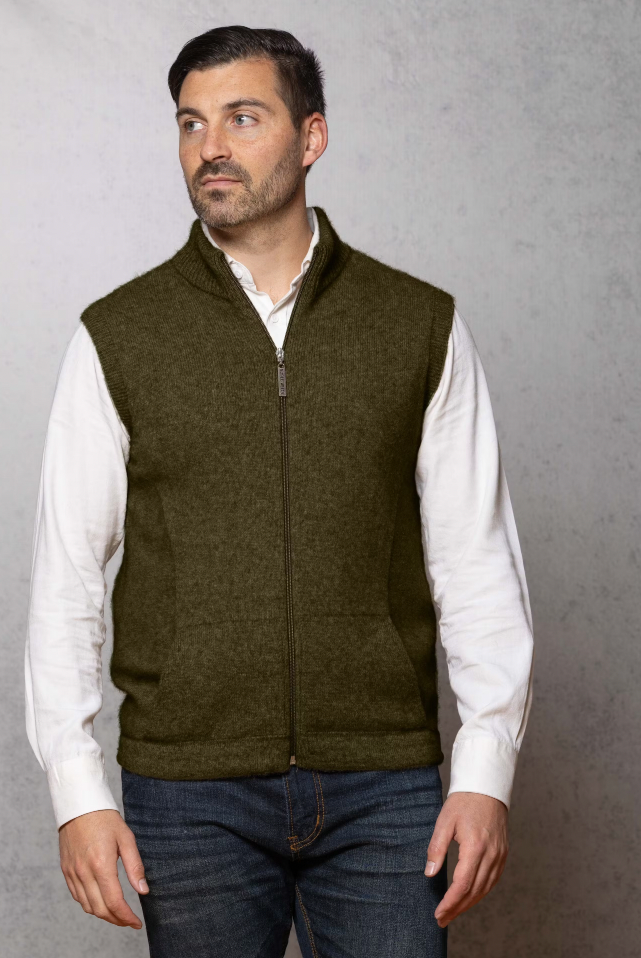 Avoka - Noble Wilde - Merino & Possum Men's Gilet Zip Vest (NW1066)