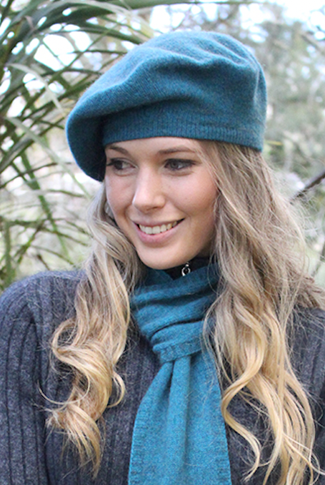 Teal - Lothlorian Merino - Possum Plain Beret (9904)
