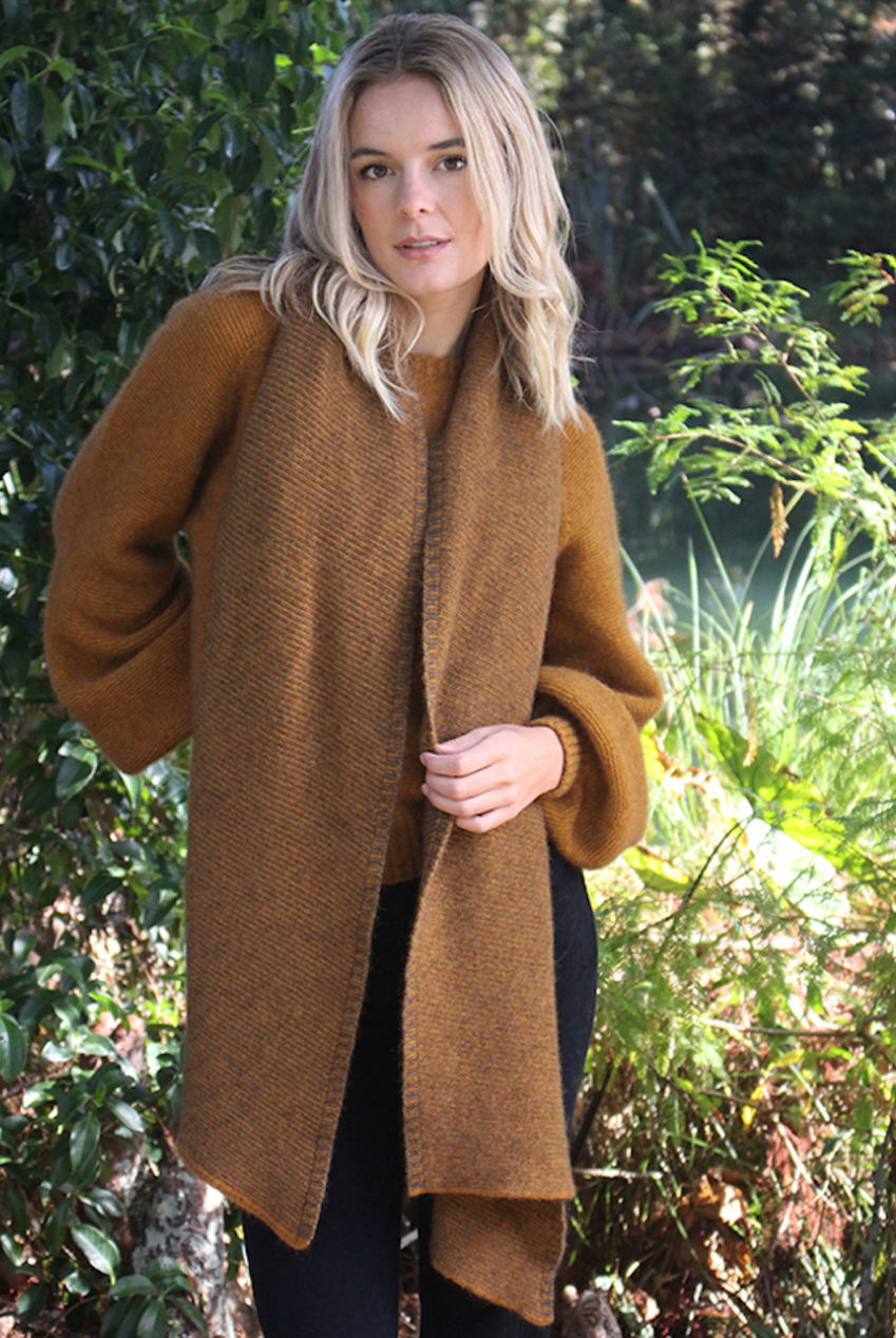 Lothlorian - Bias Scarf (9876) Gold/Charcoal