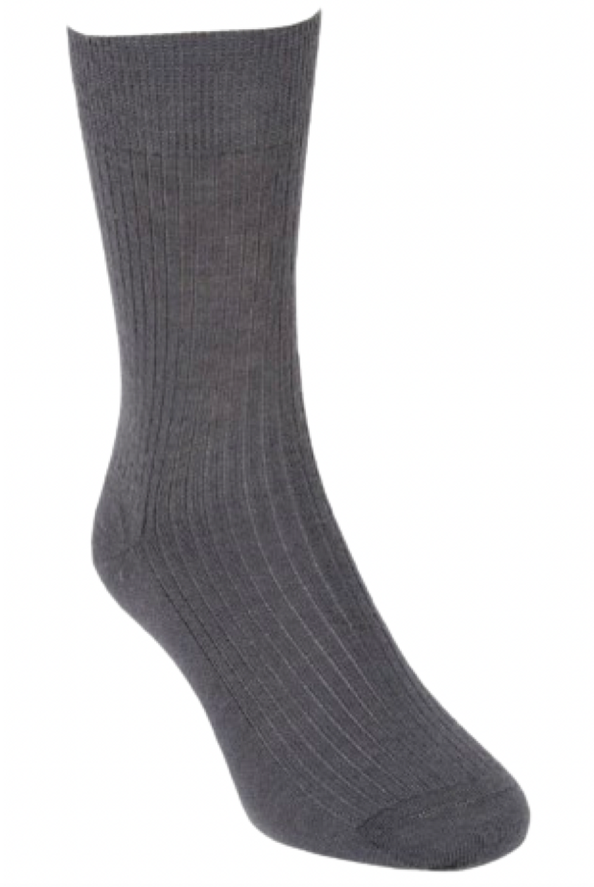 A single grey Lothlorian woman’s merino & lambswool dress sock.