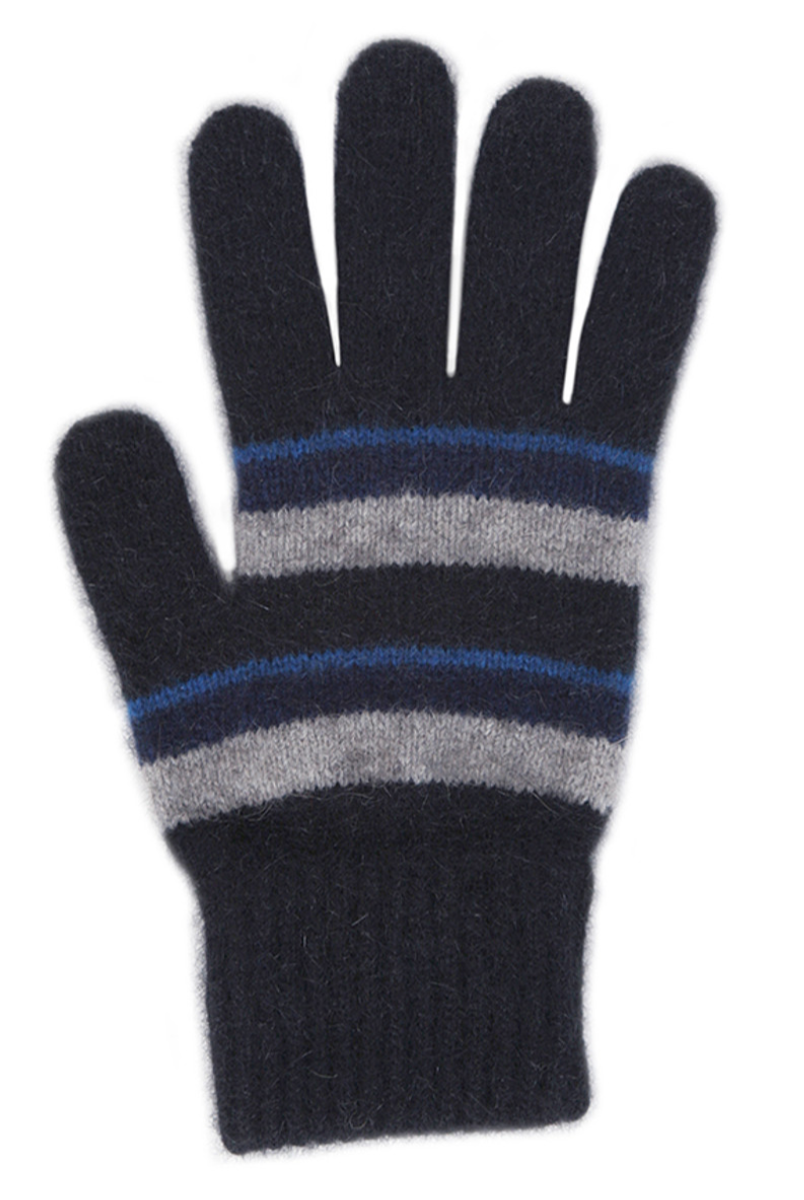 Lagoon - Lothlorian Merino - Possum Accent Stripe Glove (9894)
