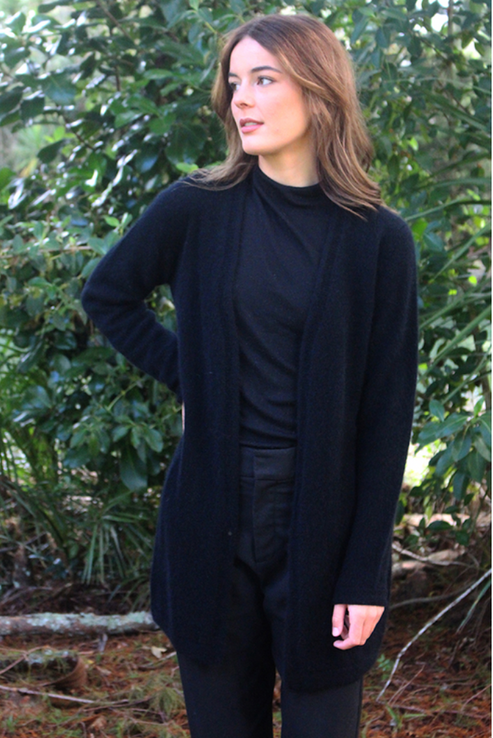 Lothlorian - Merino & Possum Curb Jacket (9785)Black