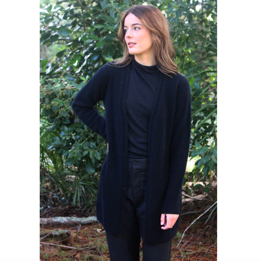Lothlorian - Merino & Possum Curb Jacket (9785)Black