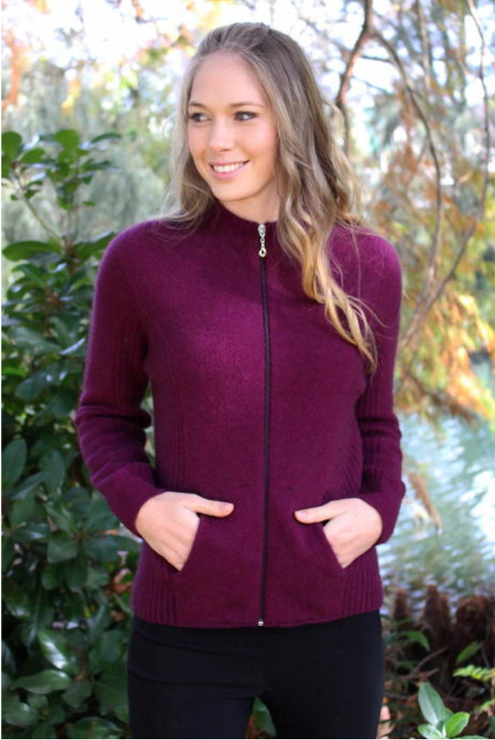 Berry colour jacket front view