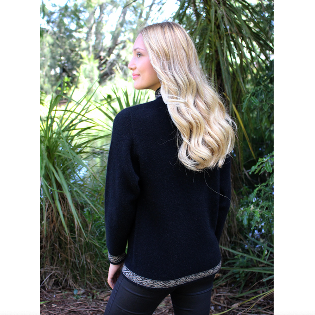 Lothlorian - Motif Zip Cardigan Black
