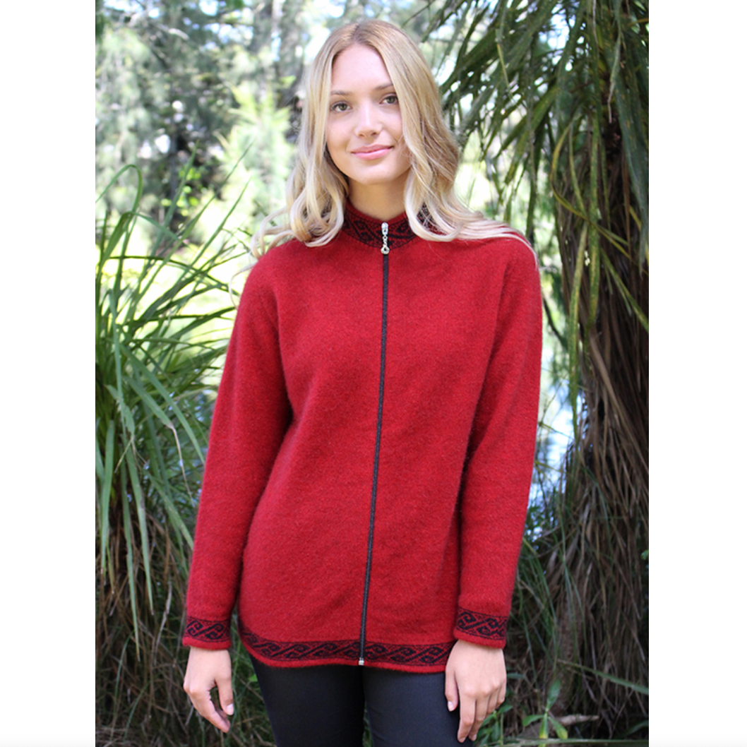 Lothlorian - Motif Zip Cardigan Red