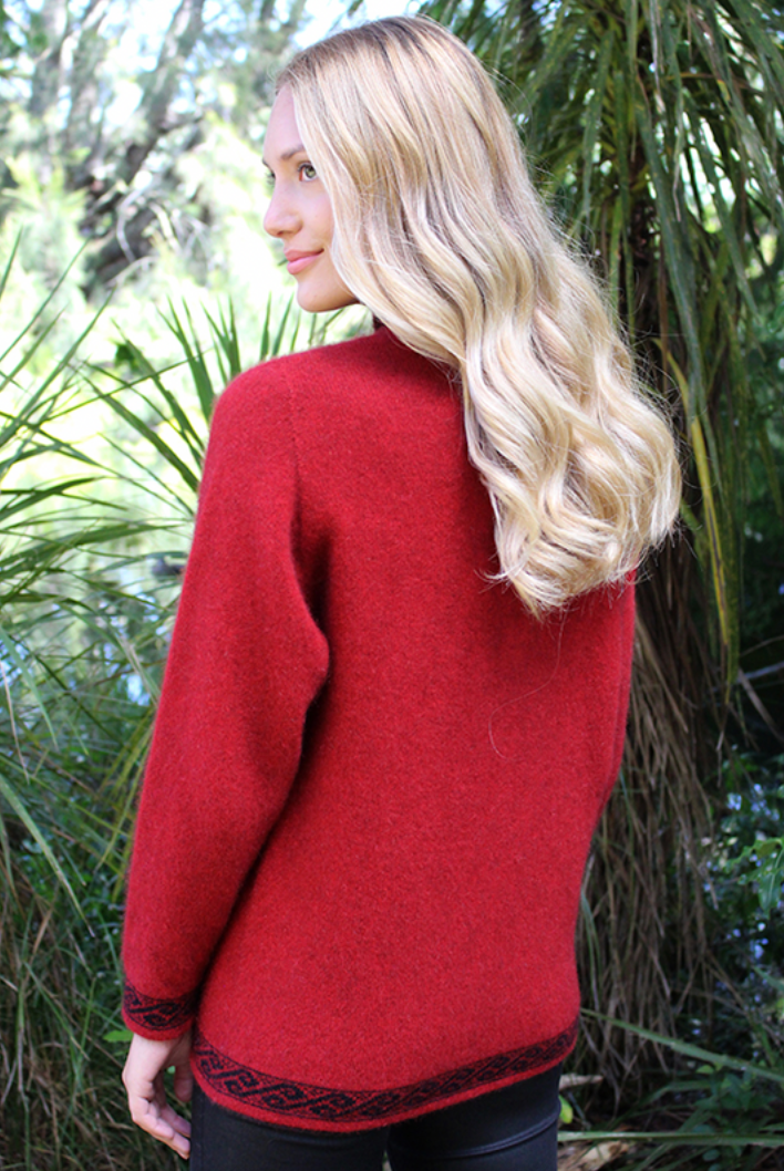Lothlorian - Motif Zip Cardigan Red