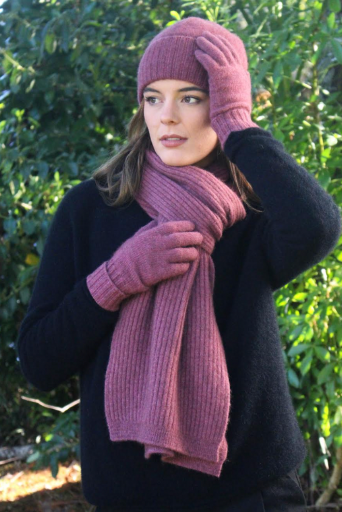 Lothlorian - Merino & Possum Turnback Scarf (9732)Orchid