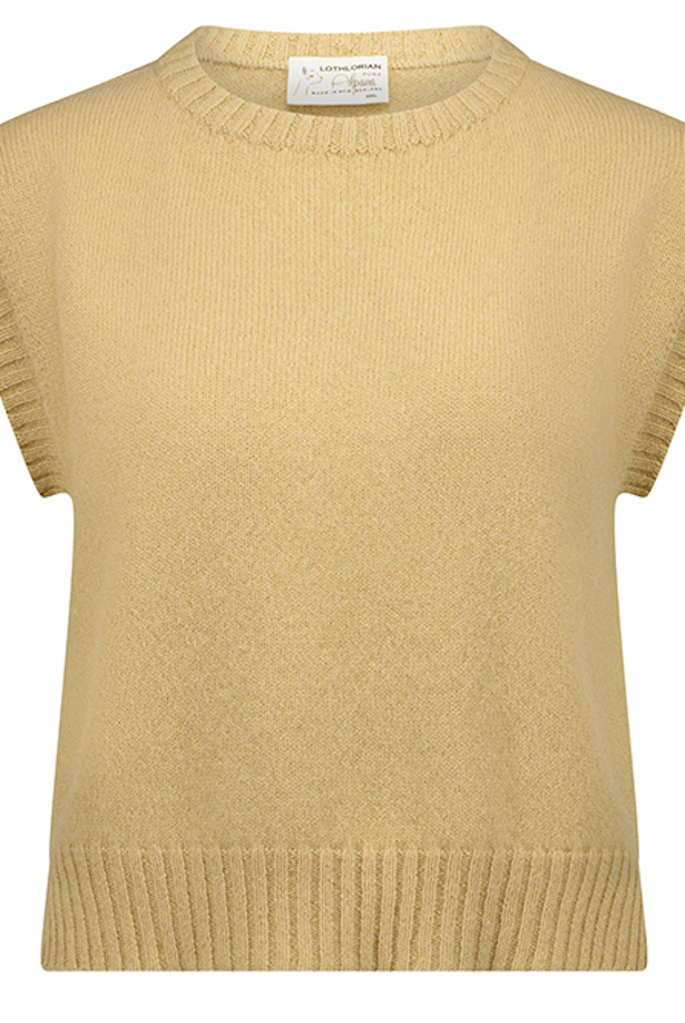 Lothlorian - Alpaca Plain Crew Neck Vest (ALP075)Honey