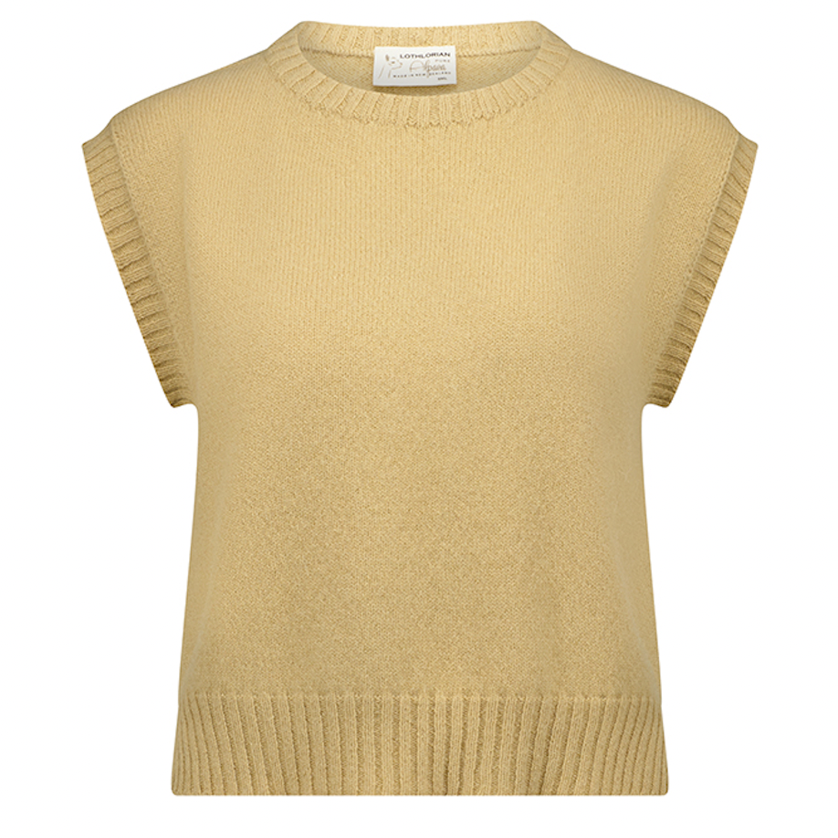 Lothlorian - Alpaca Plain Crew Neck Vest (ALP075)Honey
