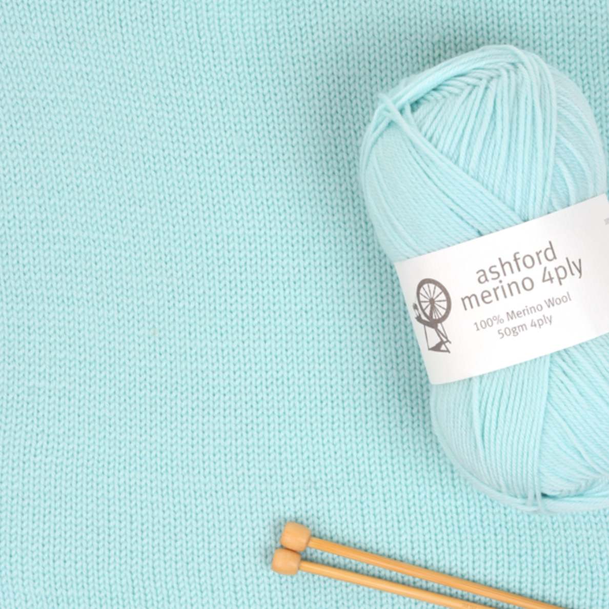 Ashford Merino 4PLY 50g Yarn Pastel Mint