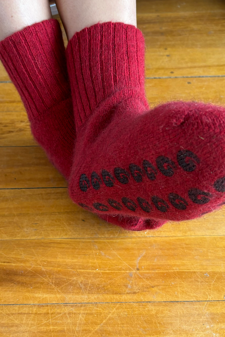 Lothlorian - Merino & Possum House Sock Red
