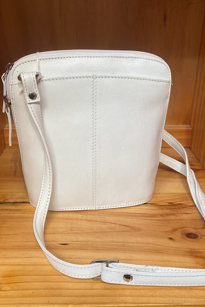 Baron & Burton - Small Genuine Leather Handbag (23822) White